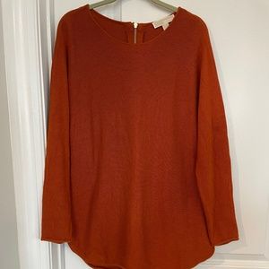 Michael Kors burnt orange sweater with zipper in back, size L